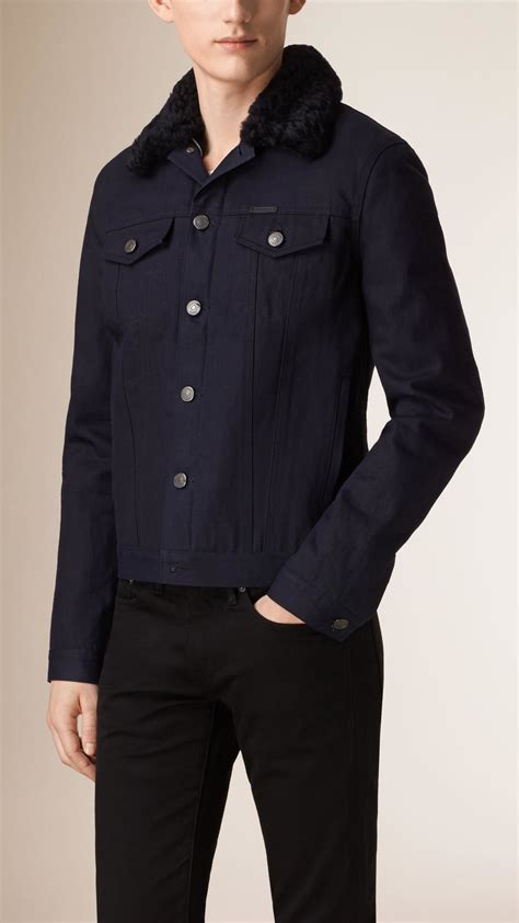 burberry biker jacket mens|Burberry denim jacket men's.